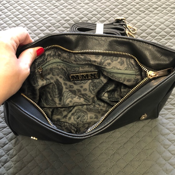 MMS Design Studio Black with Gold Studs Handbag - Like New - Picture 2 of 3